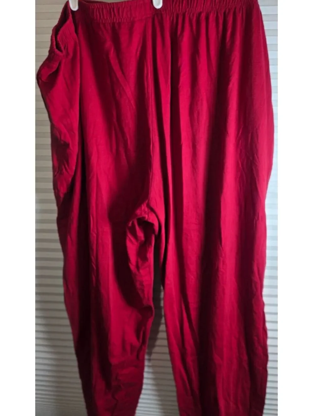 KINGSIZE King Size Mens Big Tall Pants 5X 5XL Pull On Red POckets Lounge Stretch